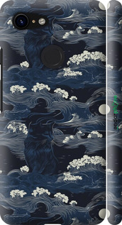 3D пластиковый матовый чехол Морская тематика в стиле арт-деко для Google Pixel 3 - 6520m-1528 изображение 