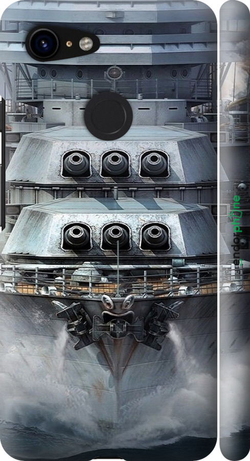 3D пластиковый матовый чехол Линкор, world of tanks, wargaming, военный корабль для Google Pixel 3 - 6453m-1528 изображение 