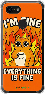 Силикон с усиленными углами чехол Funny Cat для Google Pixel 3 - 6786sp-1528 изображение 