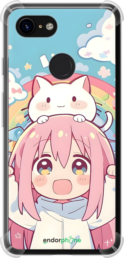 Силикон с усиленными углами чехол Девочка аниме радуга для Google Pixel 3 - 6304sp-1528 изображение 