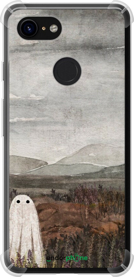 Силикон с усиленными углами чехол Одинокий призрак на фоне гор для Google Pixel 3 - 6486sp-1528 изображение 