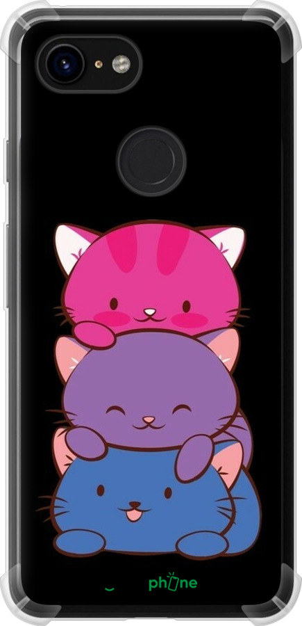 Силикон с усиленными углами чехол Милые кошки для Google Pixel 3 - 6518sp-1528 изображение 