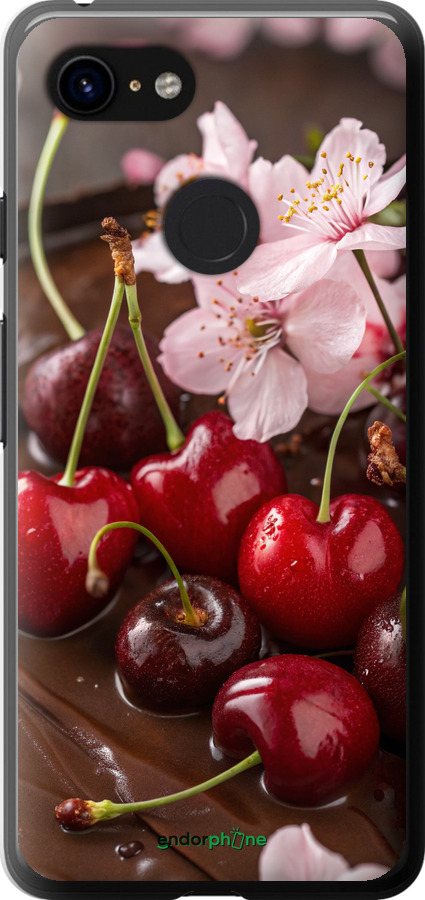 2D пластиковий чехол Вишня у шоколаді для Google Pixel 3 - 6698t-1528 изображение 