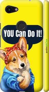 3D пластиковый матовый чехол чехол с корги You Can Do It для Google Pixel 3a XL - 6184m-1713 изображение 