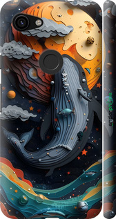 3D пластиковый матовый чехол Кит в космосе для Google Pixel 3a XL - 6328m-1713 изображение 