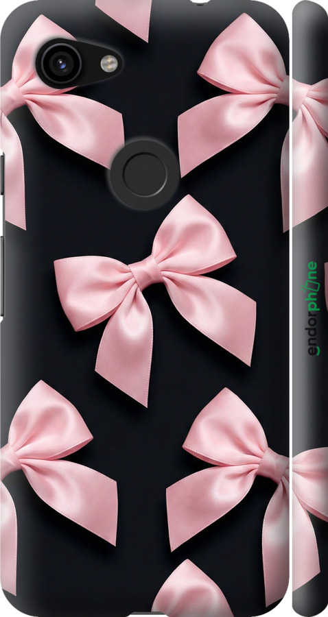3D пластиковый матовый чехол Coquette Ribbons Dark Coquette для Google Pixel 3a XL - 6767m-1713 изображение 