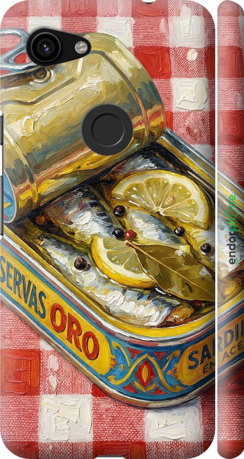 3D пластиковый матовый чехол Vintage Sardine Tin Phone для Google Pixel 3a XL - 6772m-1713 изображение 