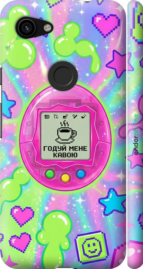 3D пластиковий матовий чехол Y2K Aesthetic Retro Pet: Годуй мене кавою для Google Pixel 3a XL - 6784m-1713 изображение 