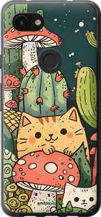 2D пластиковый чехол Коты грибы для Google Pixel 3a XL - 6321t-1713 изображение 