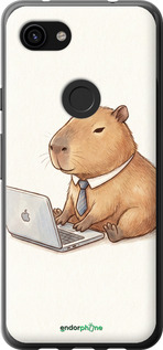 2D пластиковый чехол 'Funny Capybara CEO Working' для Google Pixel 3a XL изображение 2