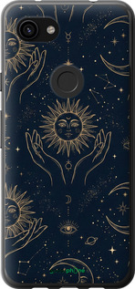 2D пластиковый чехол 'Celestial Harmony: Sun & Moon Gold Mystic Pattern' для Google Pixel 3a XL изображение 6