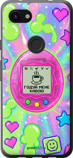 Силиконовый чехол Y2K Aesthetic Retro Pet: Годуй мене кавою для Google Pixel 3a XL - 6784u-1713 изображение 