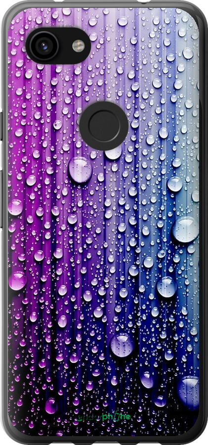 

2D пластиковий чохол "Краплини води" для Google Pixel 3a XL, Синій