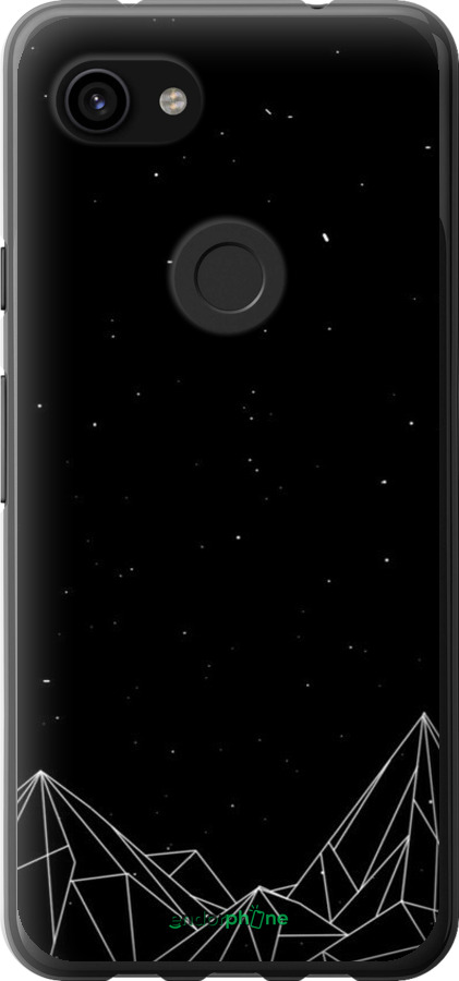 2D пластиковый чехол Черно белые абстрактные горы для Google Pixel 3a XL - 6437t-1713 изображение 