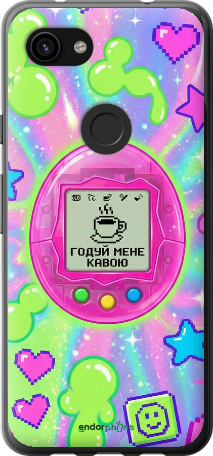 Силиконовый чехол Y2K Aesthetic Retro Pet: Годуй мене кавою для Google Pixel 3a XL - 6784u-1713 изображение 