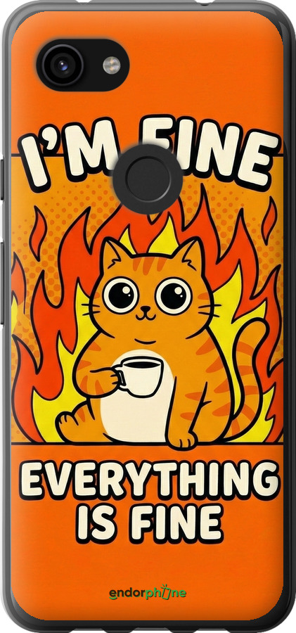 2D пластиковый чехол Funny Cat для Google Pixel 3a XL - 6786t-1713 изображение 