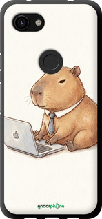 TPU чехол 'Funny Capybara CEO Working' для Google Pixel 3a изображение 2