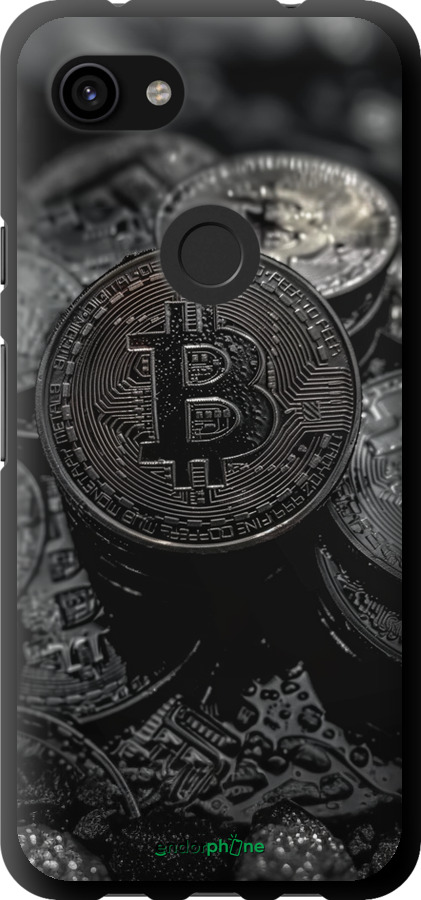 TPU чехол Black Bitcoin для Google Pixel 3a - 6090b-1700 изображение 