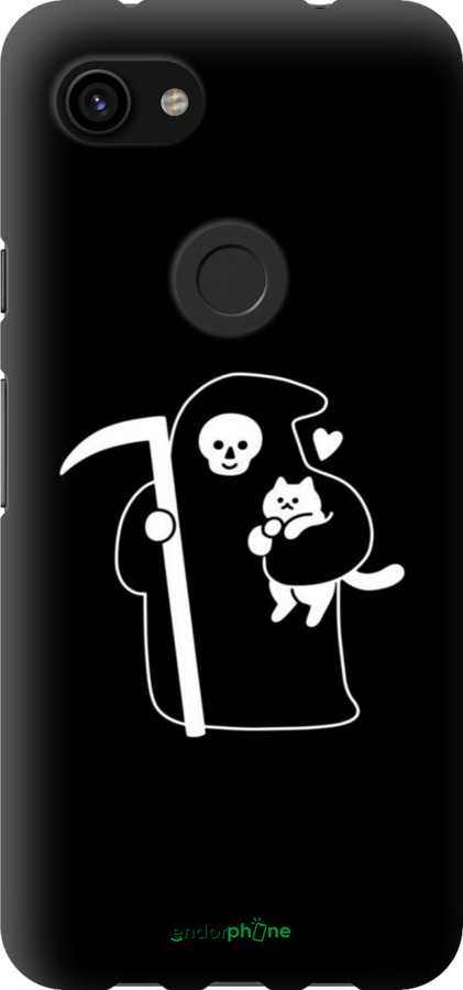 TPU чехол Минималистичный арт: смерть и кошка для Google Pixel 3a - 6529b-1700 изображение 