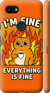 3D пластиковый матовый чехол Funny Cat для Google Pixel 3a - 6786m-1700 изображение 