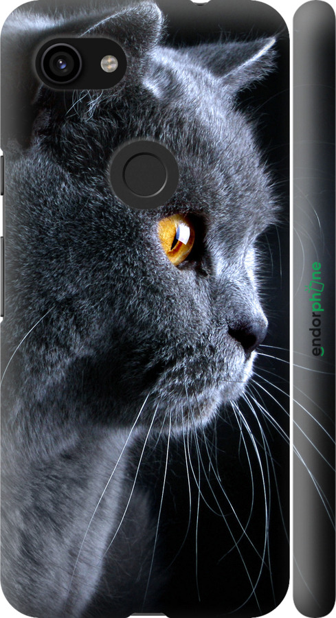 

3D пластиковий матовий чохол "Гарний кіт" для Google Pixel 3a, Чорний