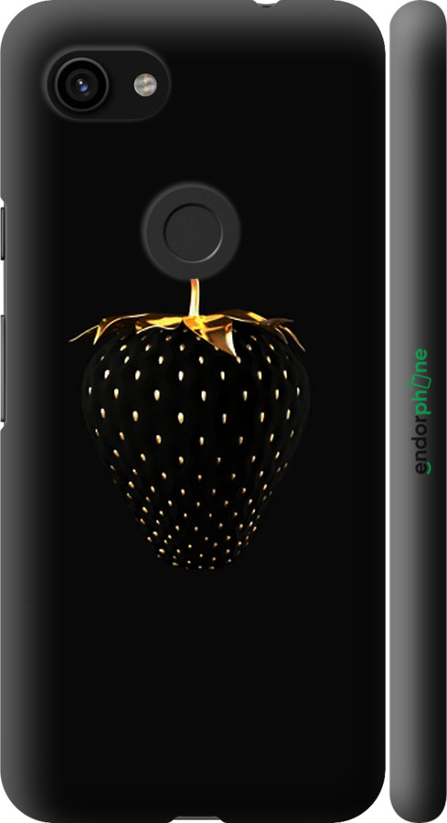 

3D пластиковий матовий чохол "Чорна полуниця" для Google Pixel 3a, Чорний