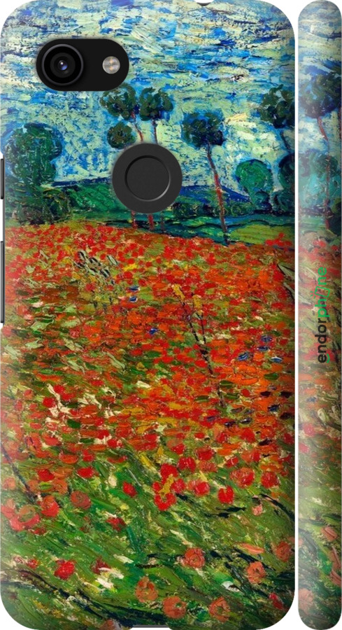 3D пластиковий матовий чехол Вінсент Ван Гог-Макове поле для Google Pixel 3a - 6466m-1700 изображение 