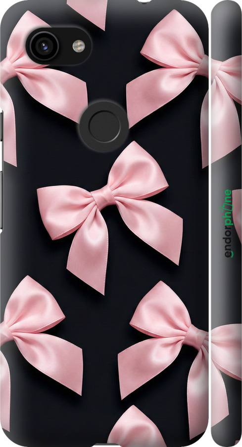 3D пластиковий матовий чехол Coquette Ribbons Dark Coquette для Google Pixel 3a - 6767m-1700 изображение 