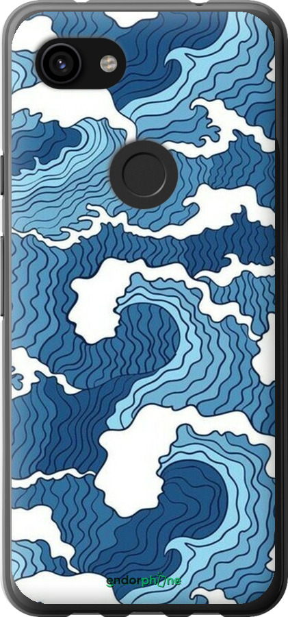 2D пластиковый чехол Абстрактный рисунок морских волн для Google Pixel 3a - 6538t-1700 изображение 