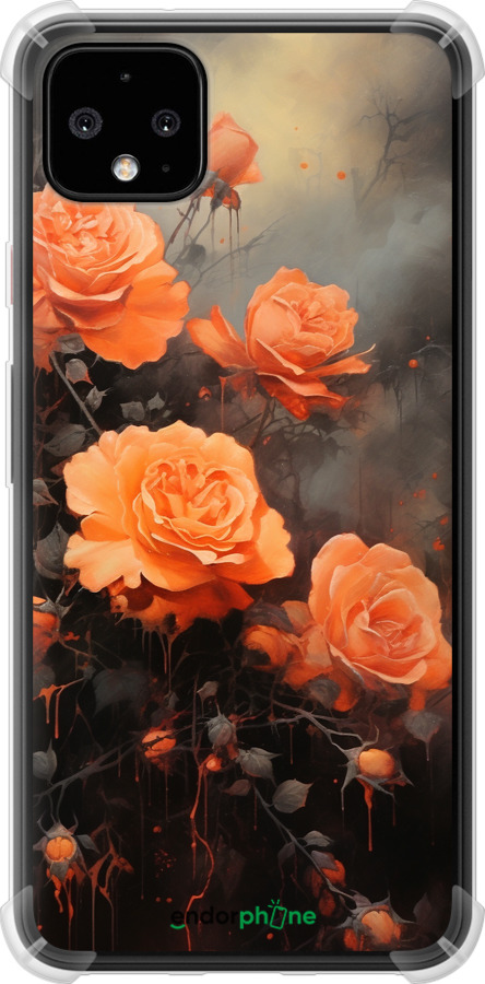 Силикон с усиленными углами чехол Оранжевые розы для Google Pixel 4 XL - 5944sp-1754 изображение 