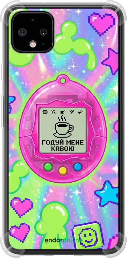 Силикон с усиленными углами чехол Y2K Aesthetic Retro Pet: Годуй мене кавою для Google Pixel 4 XL - 6784sp-1754 изображение 