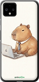 Силиконовый чехол 'Funny Capybara CEO Working' для Google Pixel 4 XL изображение 1