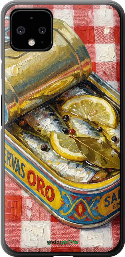 Силиконовый чехол Vintage Sardine Tin Phone для Google Pixel 4 XL - 6772u-1754 изображение 