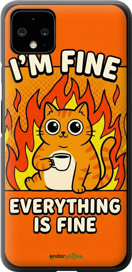 Силиконовый чехол Funny Cat для Google Pixel 4 XL - 6786u-1754 изображение 