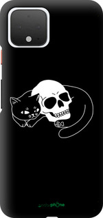 TPU чехол С изображением кота и черепа для Google Pixel 4 - 6491b-1755 изображение 