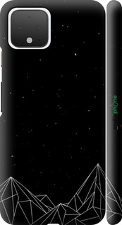 3D пластиковый матовый чехол Черно белые абстрактные горы для Google Pixel 4 - 6437m-1755 изображение 