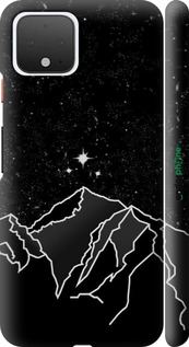 3D пластиковый матовый чехол Минималистический горный пейзаж для Google Pixel 4 - 6438m-1755 изображение 