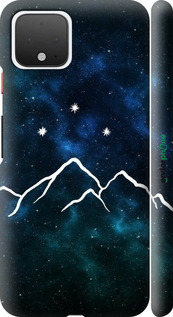 3D пластиковий матовий чехол Гори та зірки намальовані на тлі галактики для Google Pixel 4 - 6490m-1755 изображение 