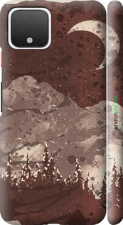 3D пластиковий матовий чехол із зображенням місячного пейзажу у нічному лісі для Google Pixel 4 - 6546m-1755 изображение 