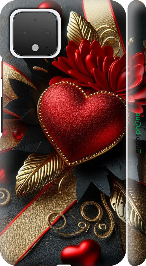 3D пластиковый матовый чехол Сердечки v2 для Google Pixel 4 - 5832m-1755 изображение 