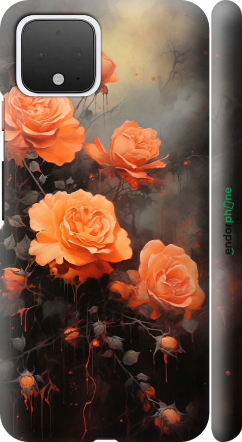 3D пластиковий матовий чехол Оранжеві троянди для Google Pixel 4 - 5944m-1755 изображение 