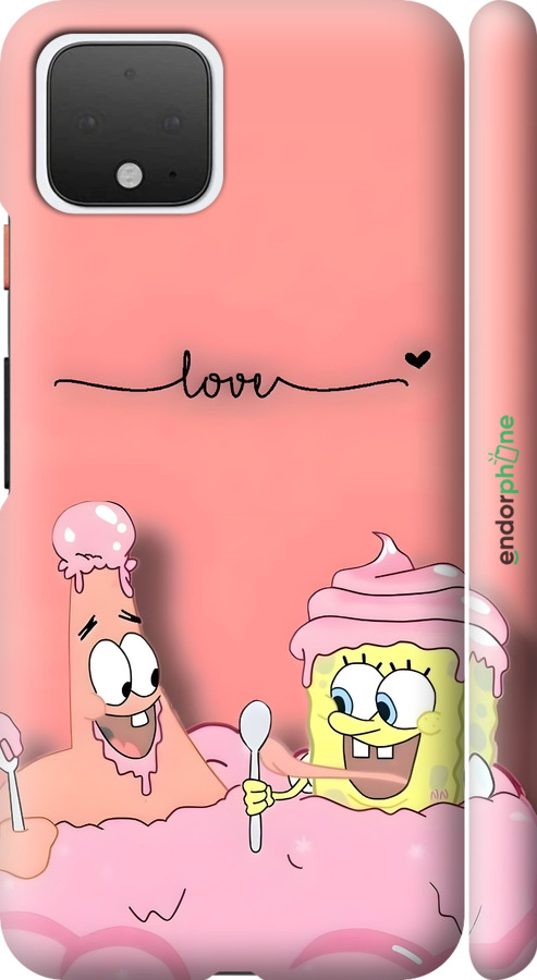 3D пластиковый матовый чехол Спанч Боб для Google Pixel 4 - 6282m-1755 изображение 