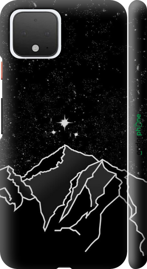 3D пластиковый матовый чехол Минималистический горный пейзаж для Google Pixel 4 - 6438m-1755 изображение 