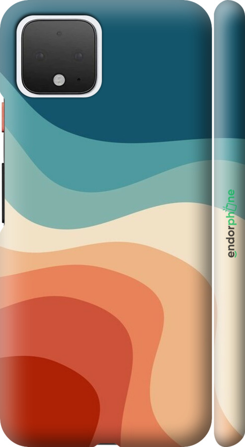 3D пластиковый матовый чехол В стиле ретро с волнами для Google Pixel 4 - 6531m-1755 изображение 