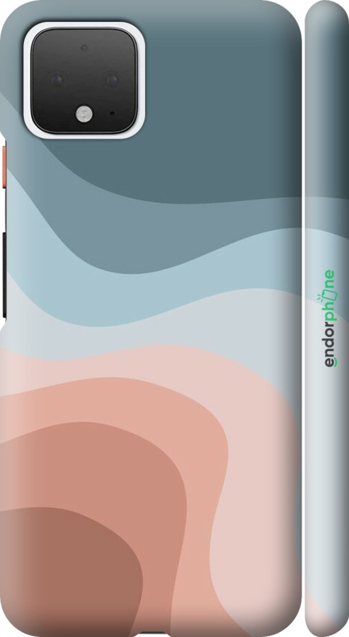 3D пластиковый матовый чехол С синими и розовыми волнами в стиле ретро для Google Pixel 4 - 6532m-1755 изображение 