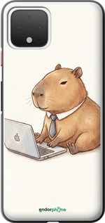 2D пластиковый чехол 'Funny Capybara CEO Working' для Google Pixel 4 изображение 2