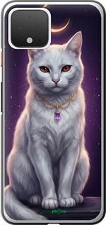 2D пластиковый чехол Mystic White Cat Gothic Dark Purple Gold для Google Pixel 4 - 6805t-1755 изображение 