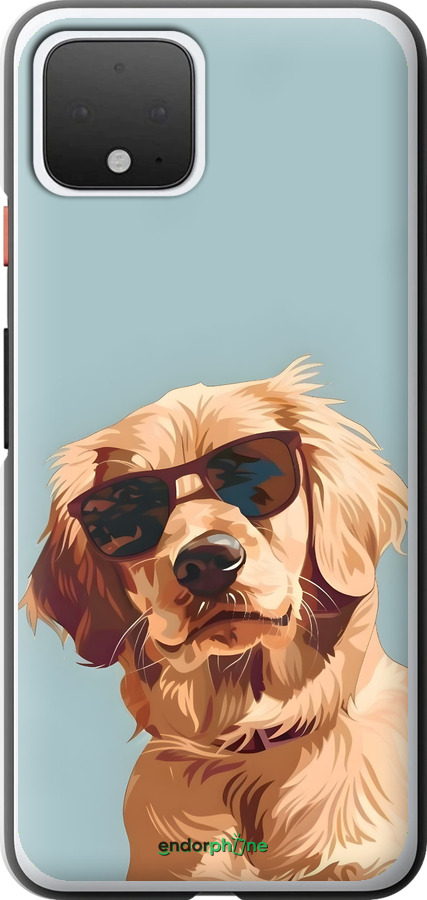 2D пластиковий чехол Пес в очках для Google Pixel 4 - 6381t-1755 изображение 