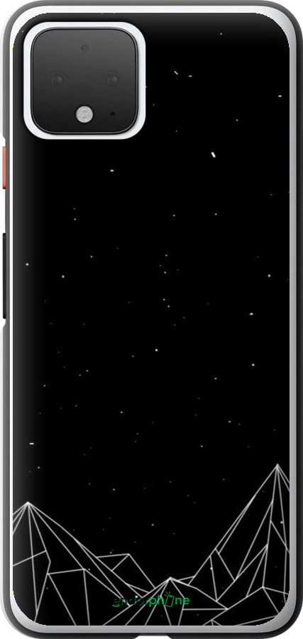 2D пластиковый чехол Черно белые абстрактные горы для Google Pixel 4 - 6437t-1755 изображение 