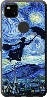 Силіконовий чехол Із зображенням Мері Поппінс «Зоряна ніч» для Google Pixel 4A - 6487u-1935 изображение 